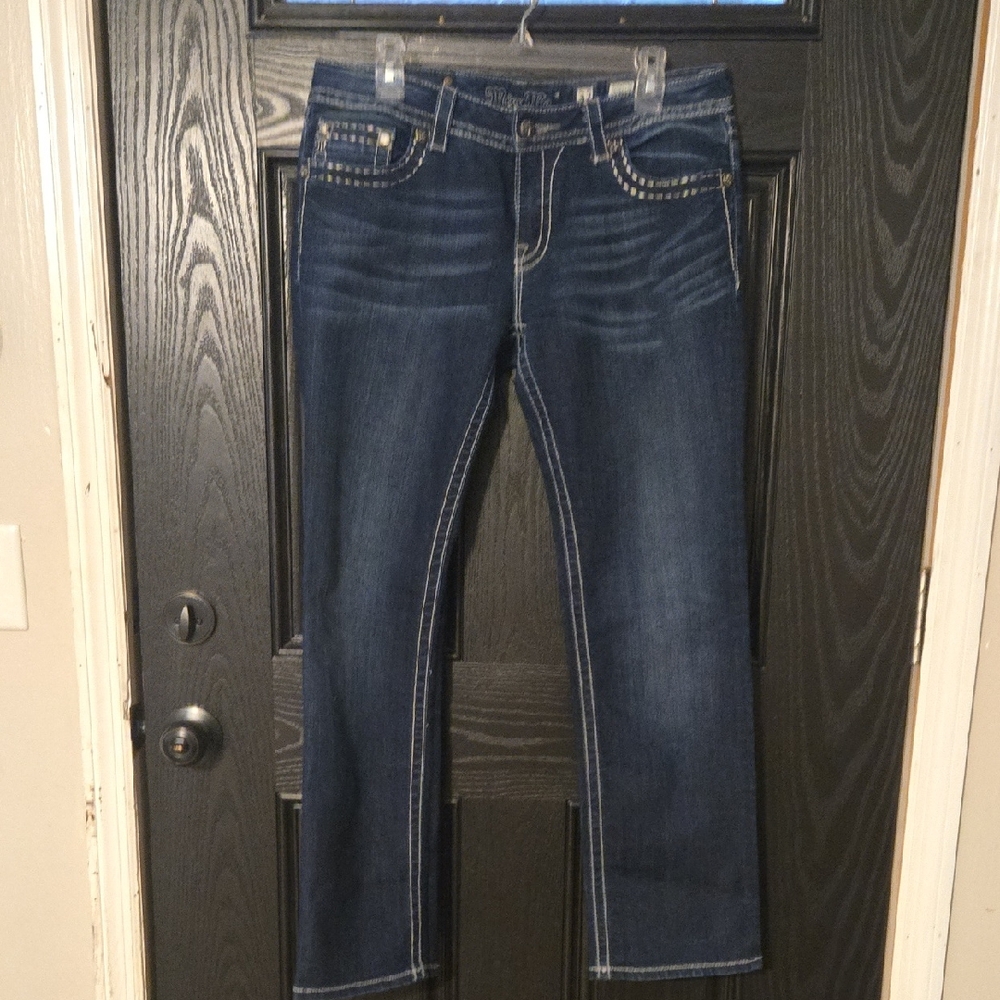 Miss Me Dark Blue Studded Jeans